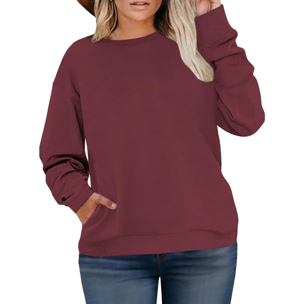 VISLILY Womens Plus-Size Sweatshirt Casual Oversized Pullover Long Sleeve 1XL